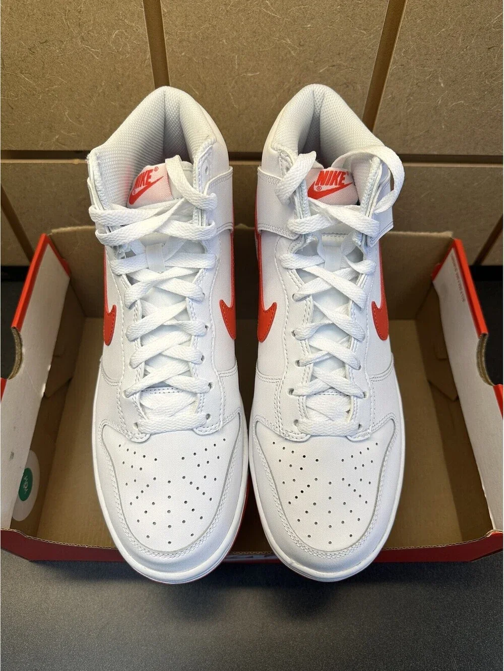 Nike Dunk High Retro White Picante Red Size 8 Mens Sneakers Shoes DV0828-100
